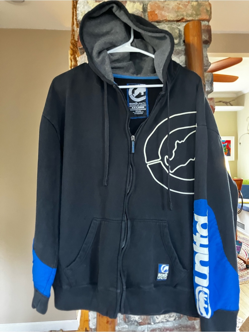 Ecko Unlimited Black & Blue Full-Zip Hoodie Jacket